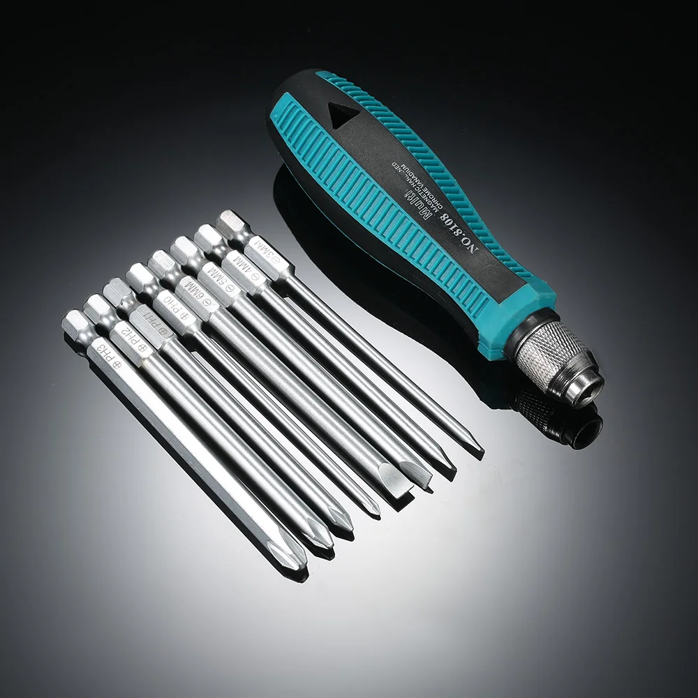 9pcs Multi functional Insulated Screwdrivers Set with Slotted and Phillips Bits