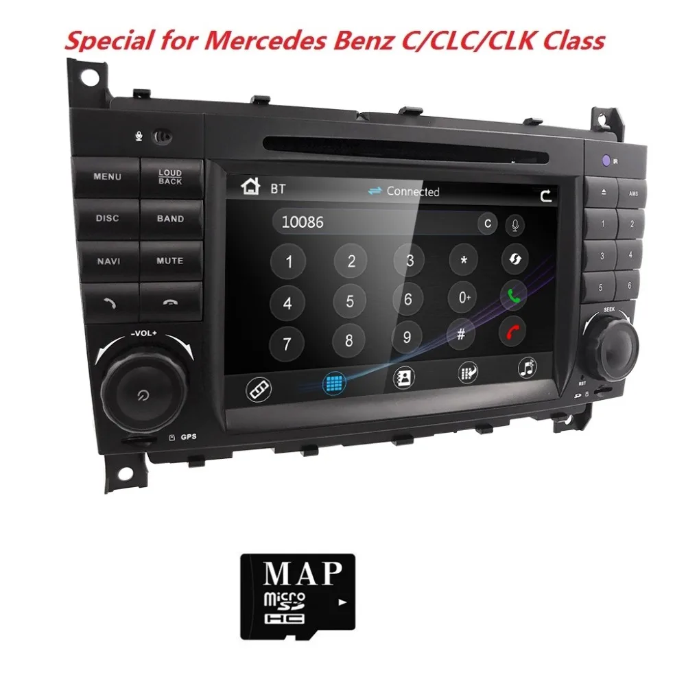 Sale 7"Car DVD player for Mercedes Benz C-Class W203 2004-2007 CLC W203 2008-2010 CLK W209 2005-2011 GPS Bluetooth Radio Stereo audio 0