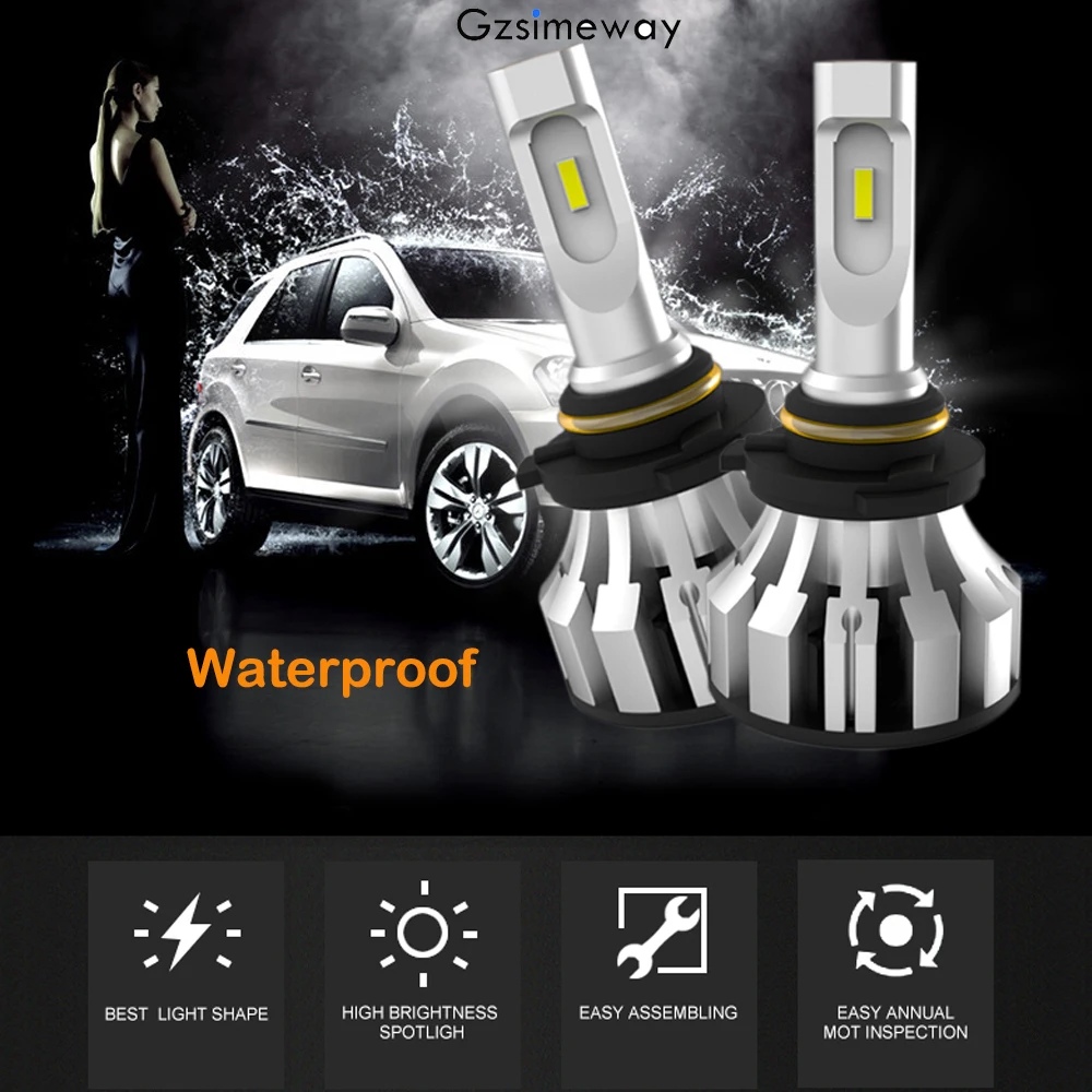 2 шт. turbo led H7 H1 H8 H11 9005 HB3 9006 9012 D1S D2S автомобильный светильник H4 Hi Lo луч 60 Вт 8000LM 6000 К