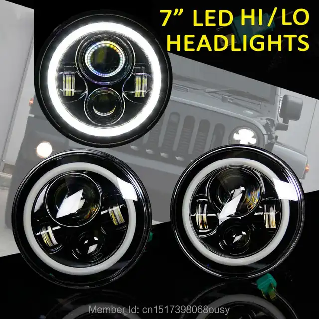 7 Inch Round Led Headlight For Wrangler Harley Toyota Fj Cruiser