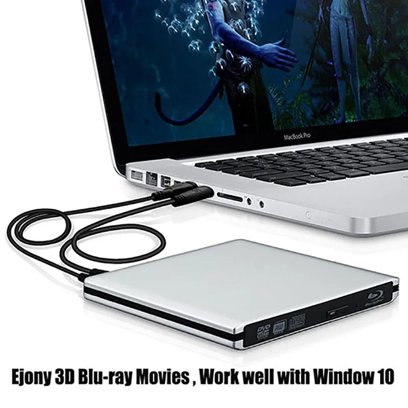 Yahey Bluray плеер Внешний оптический привод USB 3,0 Blu-Ray BD-ROM CD/DVD RW записывающее устройство Портативный для ноутбука Macbook