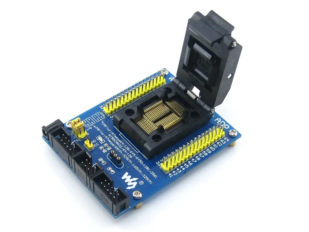 Адаптер программирования M64 + ADP AVR IC тестовая розетка для ATmega64 ATmega128 TQFP64
