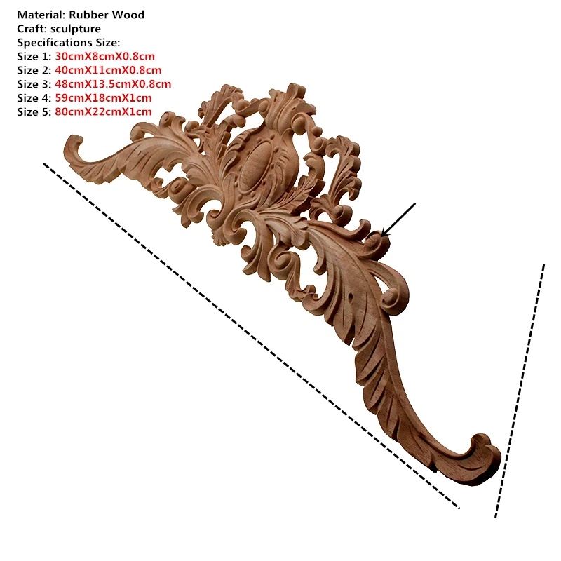 VZLX винтажное растительное дерево резные угловой Аппликация Украшение для рамки шкафа камин двери мебель декоративные деревянные фигурки