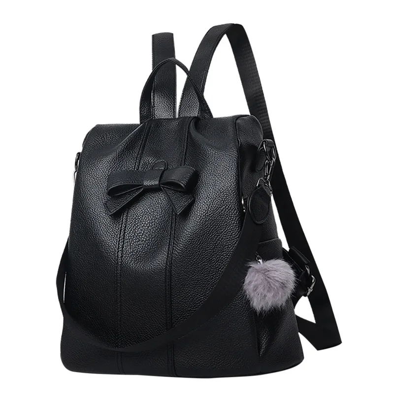 MoneRffi женский рюкзак из искусственной кожи на плечо удобный рюкзак для путешествий водонепроницаемые школьные сумки с бантом однотонные повседневные женские рюкзаки