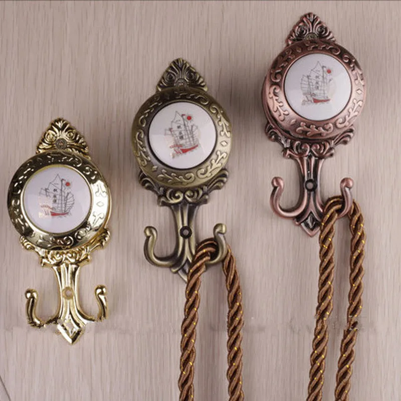 

2Pcs/set High Quality Metal Curtain Hooks Curtain Holdbacks Tieback Hooks Curtain Accessories Window Decoration