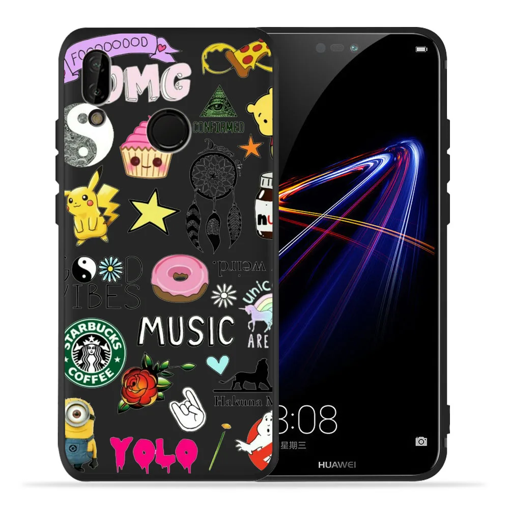 Черный ТПУ для Huawei Mate 20 Pro Чехол панда Хаски Маре 10 Lite умный чехол Etui