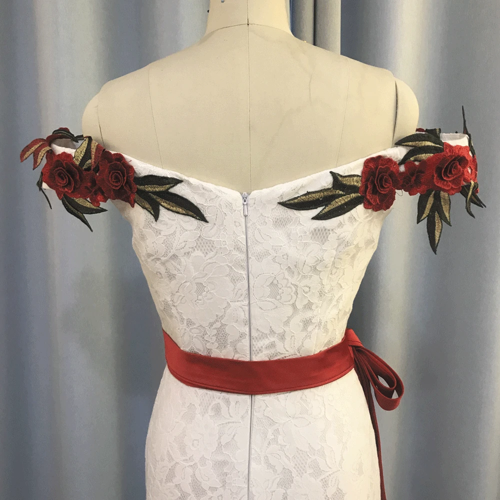SuperKimJo элитное вечернее платье Русалка Аппликация из белого кружева Embrodiery элегантное вечернее платье vestido de festa Longo