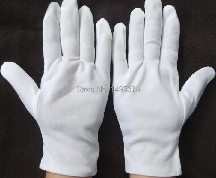 120pairs/lot White Formal Gloves Tuxedo Honor Guard Parade Santa Men Inspection Gloves Etiquette glove