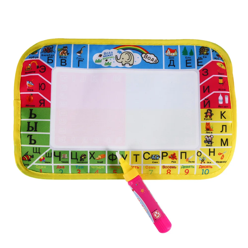 

Baby Kids Drawing Toy Water Painting Draw Writing Mat Children Drawing Broad Kid Russian Language Doodle Board With Pen