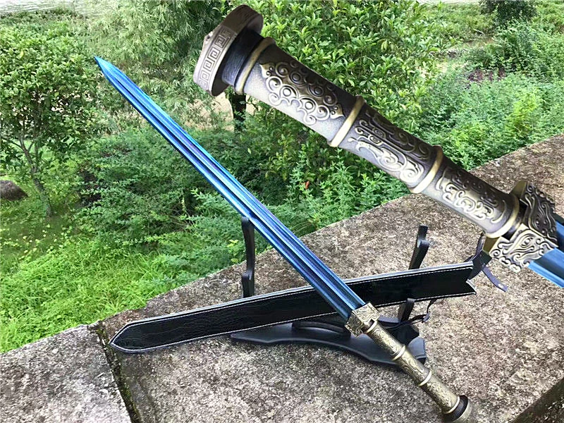 High Quality KungFu Jian Sword Sharp Blue Manganese Steel Blade Metal Handle Full Tang | Дом и сад