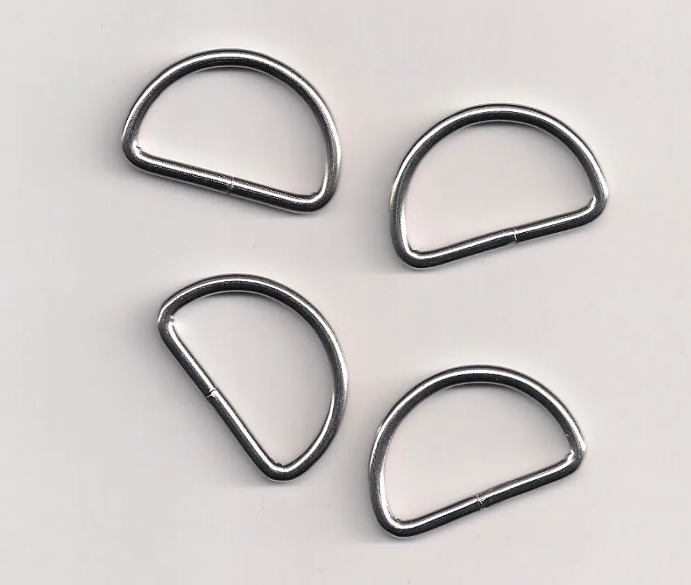 

1000pcs/pack 1"(25mm) Customized Nickel Plated D Ring Semi Ring Ribbon Clasp Knapsack Belt Buckles