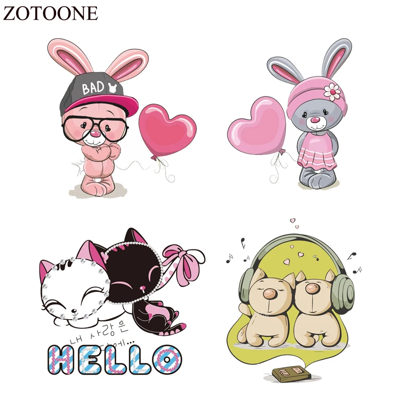 ZOTOONE милые нашивки животных для детской одежды Diy Футболка теплопередача