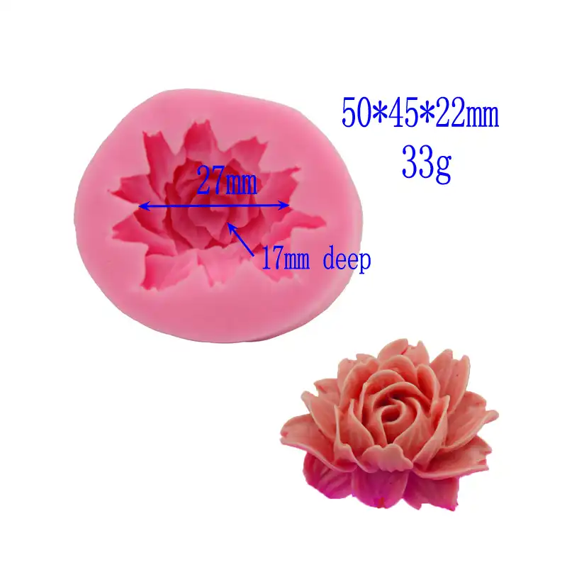 G.G.W 15PCS Dahlia Flower Cup Cake Decorating Mould Silicone Mold for Soaps Candy Chocolate Gummies Clay Making Cake Molds Baking Molds Kitchen Accessories Tools