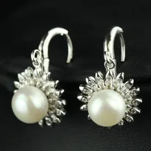 Серьги из натурального пресноводного жемчуга, висячие серьги из стерлингового серебра 925 пробы с подсолнухом, элегантные серьги принцессы, Женские Ювелирные изделия, подарок