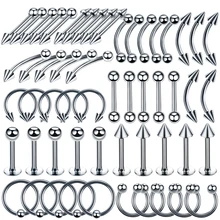 5 шт./лот поворот кольца для пупка Хрящ уха украшение для козелка Пронзительный нос кольцо, набор для бровей, пирсинг промышленные ювелирные изделия со штангой