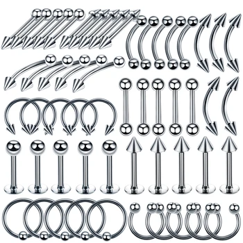 

5Pcs/Lot Twist Belly Button Rings Ear Cartilage Helix Tragus Piercing Nose Ring Lip Eyebrow Piercings Industrial Barbell Jewelry