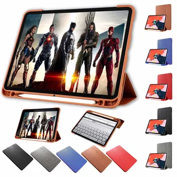

Case for Ipad pro 11 inch, Protective Case 2018 With Pencil Holder PU Leather Front Cover + Silicone Soft Back Smart Case