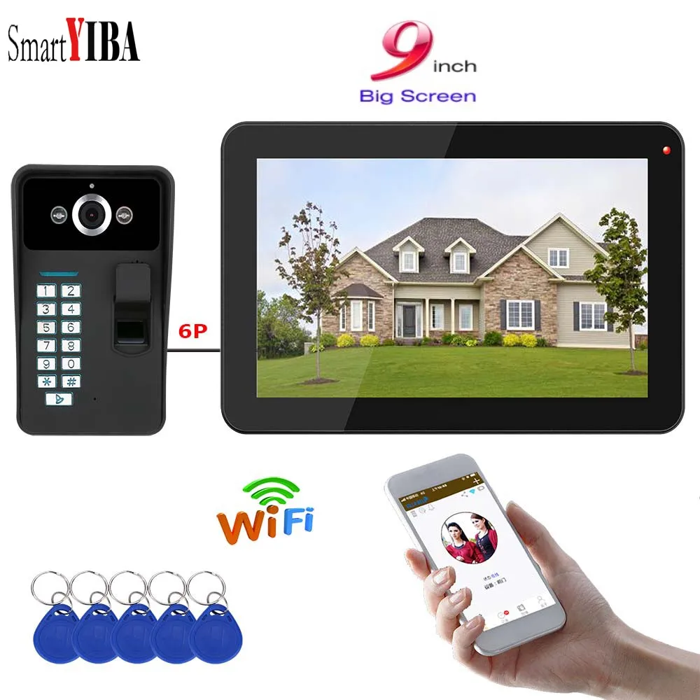 SmartYIBA квартира домофон 9 &quotHD 1000TVL камера проводной/беспроводной Wi Fi видео телефон