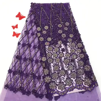 

African Lace Fabric 2018 High Quality Lace 3d Applique Embroidery Tulle French Lace Fabric For Wedding Lace JX2360