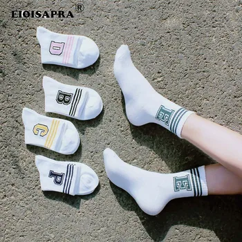 

[EIOISAPRA]Fashion Popular Comfortable Concise Black/White Stripe Women Socks Pure Cotton High Quality Calcetines Mujer Meias