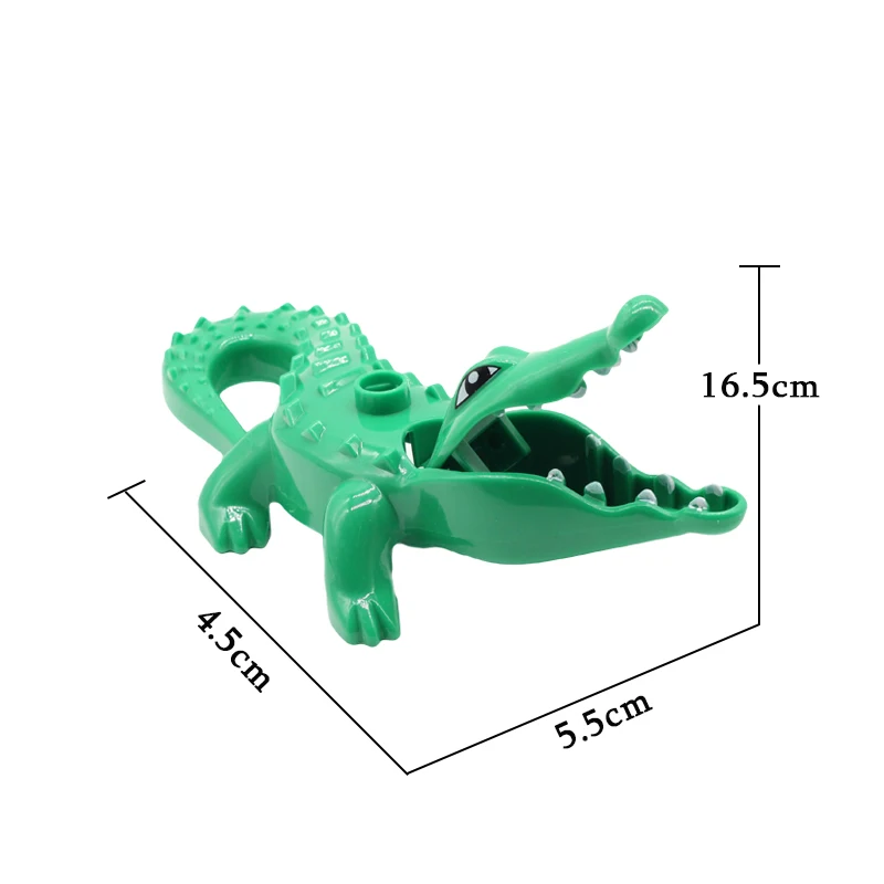 Строительные блоки с большими частицами, аксессуары для сельскохозяйственных животных, зоо, совместимы с Duplos, свинья, собака, корова, лошадь, крокодил, слон, детские игрушки - Цвет: Crocodile