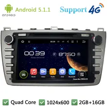 Quad Core 8″ HD 1024*600 Android 5.1.1 Car DVD Video Player Radio Stereo PC 3G/4G WIFI GPS Map For Mazda 6 Ruiyi Ultra 2008-2012