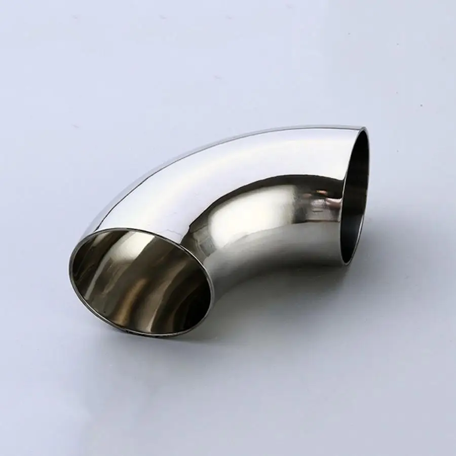 DIN DN50 49mm ID 52mm OD SUS 304 Stainless Steel Sanitary Butt Weld 90