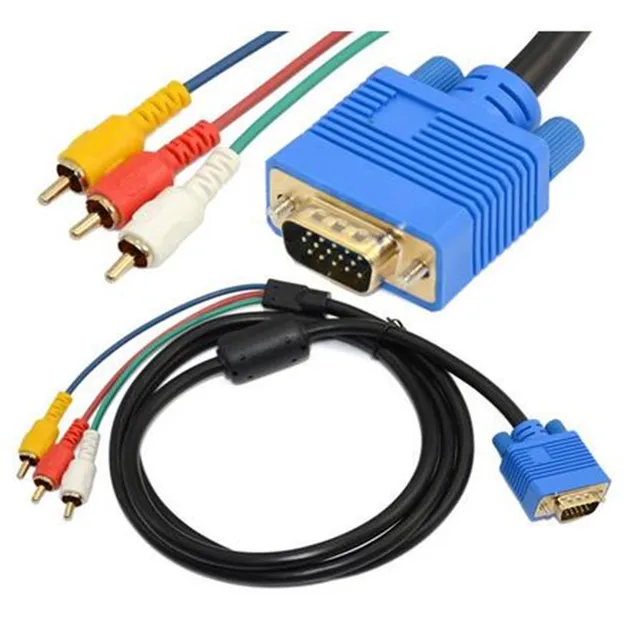 LBSC VGA Male Plug 15 pin to 3 RCA Audio AV Cable Adapter ... speakon jack diagram 