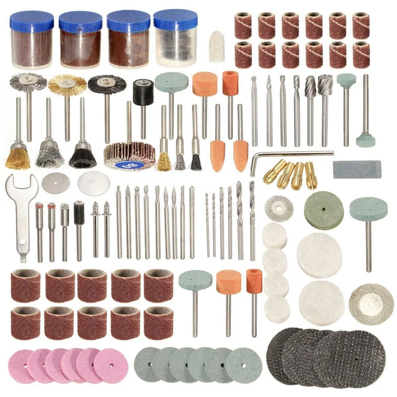 

166Pcs/Set Rotary Tool Set 1/8" Shank Sanding Polish Cutting Accessory Bit #E