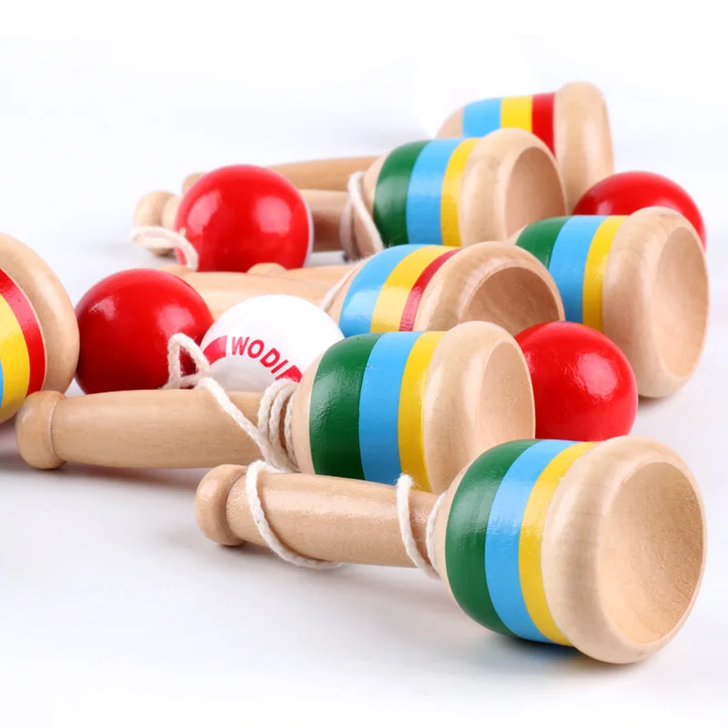 Funny kids Fitness Leisure Wood Educational Toys Sword Ball Exercise Hand Skills