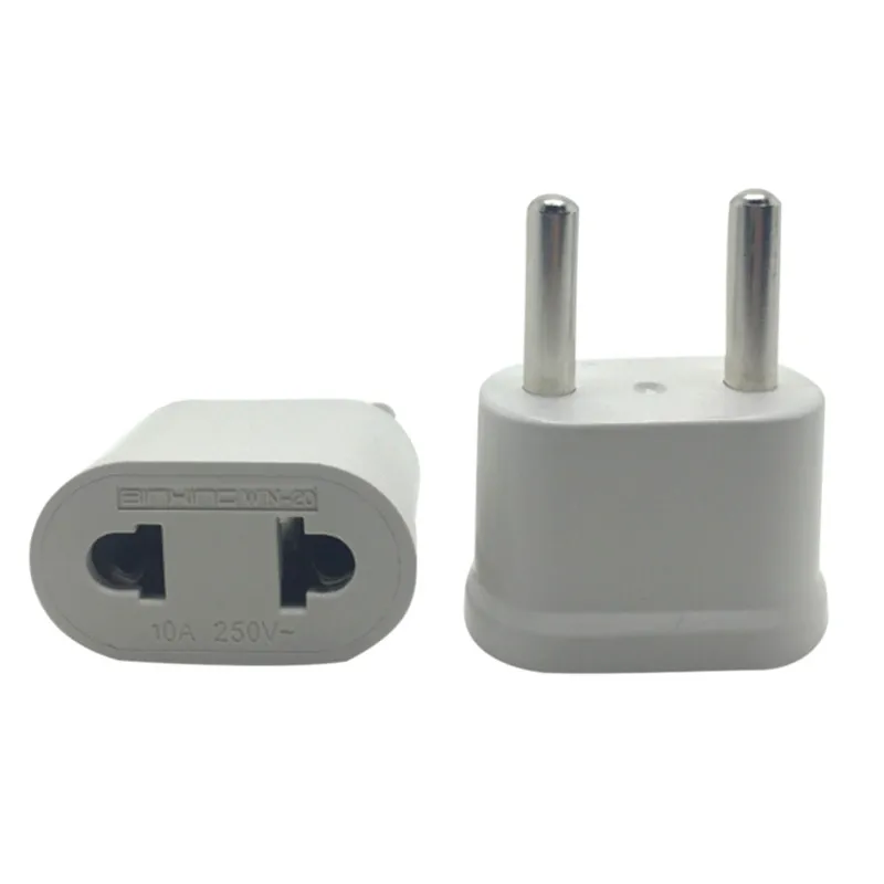 White US USA To EU EURO Europe Travel Power Schuko Plug Adapter Charger