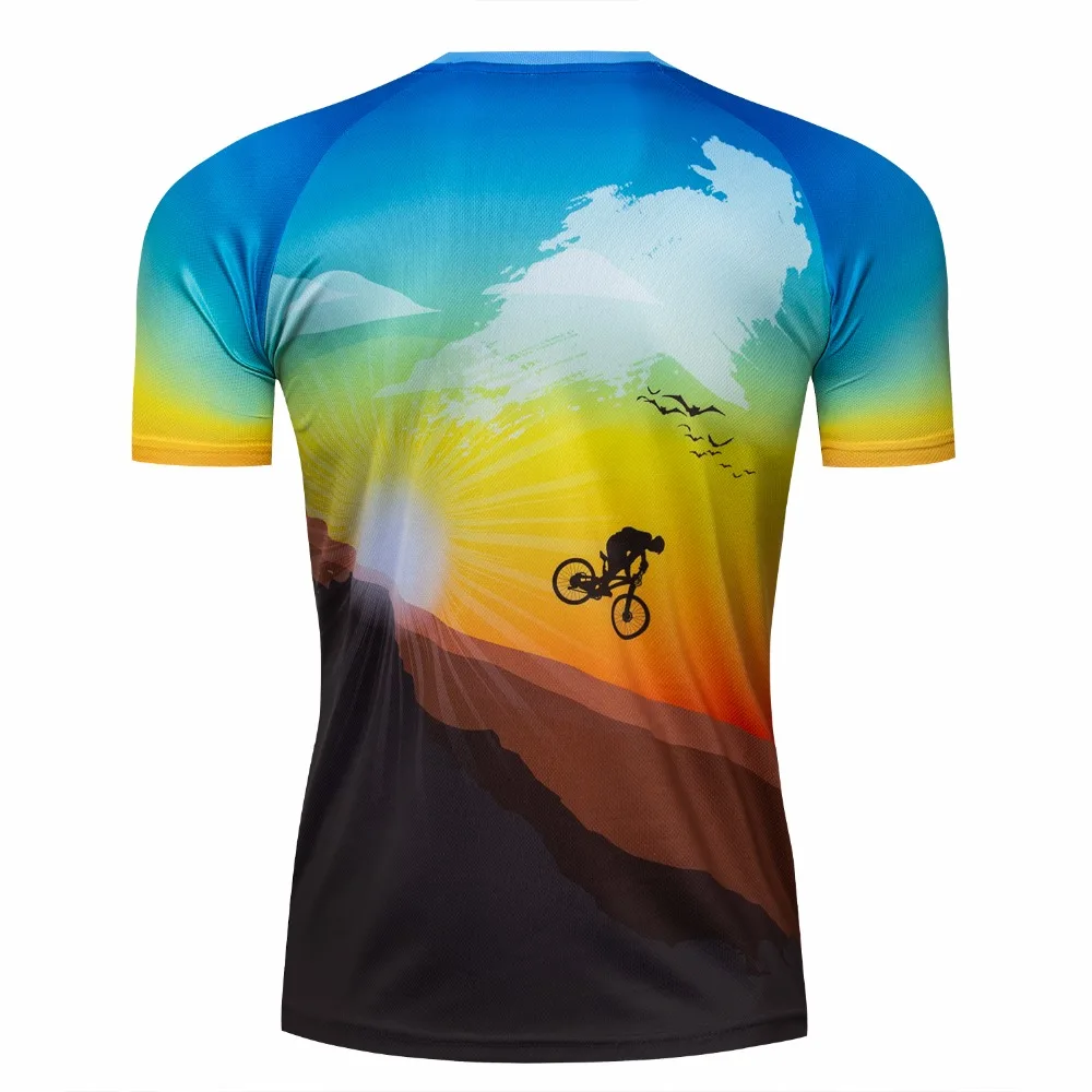 2018 Для мужчин Велоспорт Джерси короткий рукав лето велосипед футболка велосипед Костюмы быстросохнущая дышащая 3D Тигр Волк череп