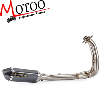 

Motoo - ER-6N Motorcycle full systems exhaust for kawasaki ER6N ER6F NINJA650R 2012-2016 link pipe middle pipe slip on