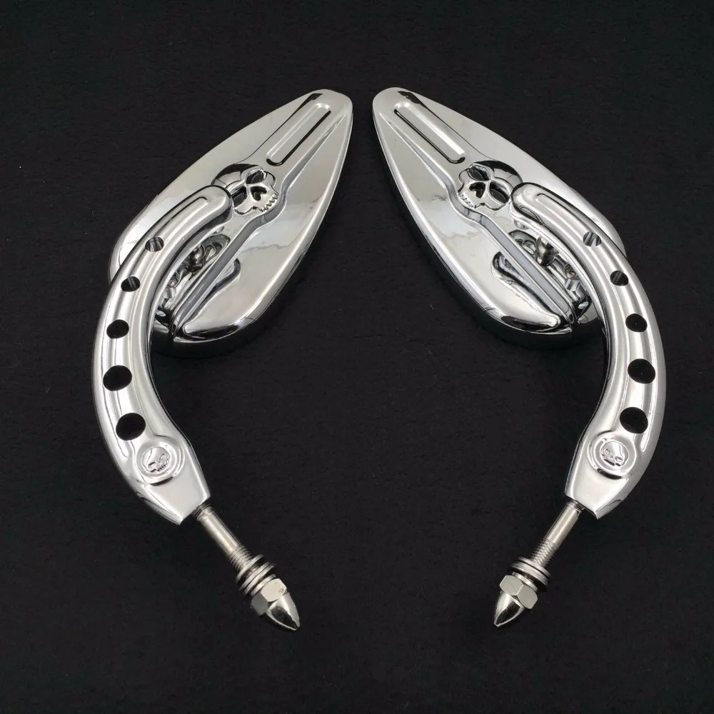 Afetermarket free shipping motorcycle mirror Motorcycle Chrome Skull