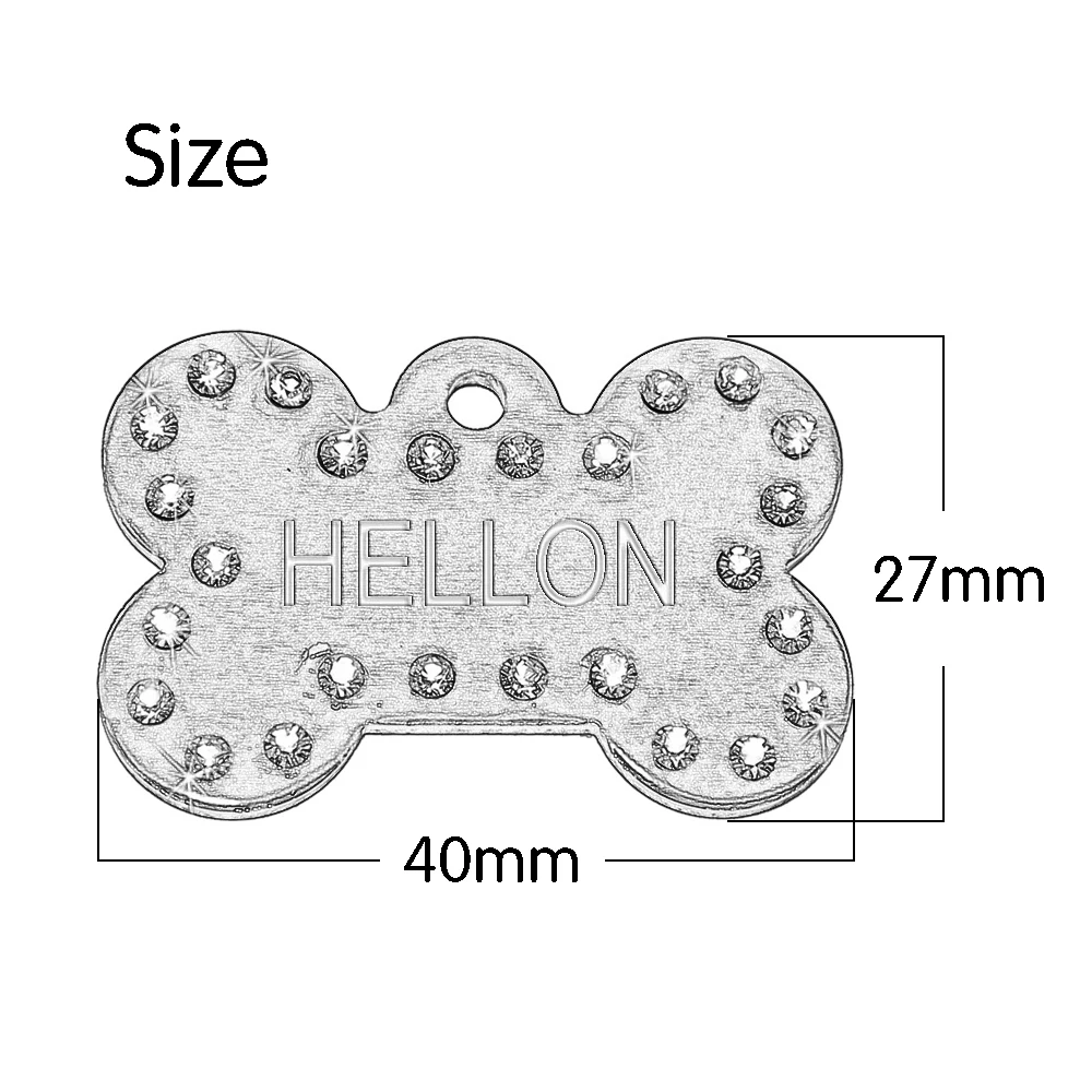 Engraved Pet Dog Tags Custom Cat ID Name Tags for Pets Personalized Paw Bone Shape FREE Gift S L 19