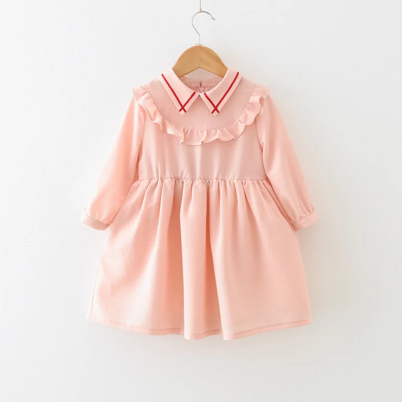 

Girl Dress Kids Children Dress Girls Long Sleeve Pink Dress Soft Cotton Princess Dresses European American Baby Girls Clothes