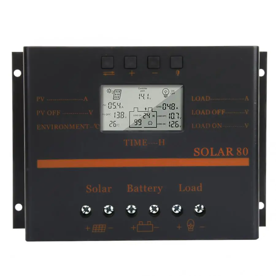 Solar80 12 В 24 в автоматический 80А PWM контроллер заряда солнечной панели регулятор с