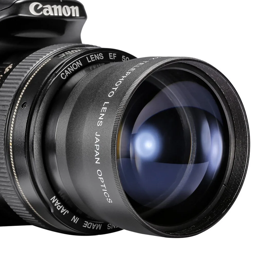 49 мм 2X Увеличение телеобъектив для камеры Canon EOS M5 M6 M50 M10 M100 M200 с 15-45 мм объективом