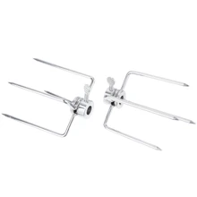 2Pcs BBQ Stainless Steel Spit Forks Charcoal Chicken Grill Rotisserie Barbecue Forks For Home Camping BBQ Accessories 2Pcs BBQ Stainless Steel Spit Forks Charcoal Chicken Grill Rotisserie Barbecue Forks For Home Camping BBQ Accessories