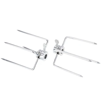 

2Pcs BBQ Stainless Steel Spit Forks Charcoal Chicken Grill Rotisserie Barbecue Forks For Home Camping BBQ Accessories