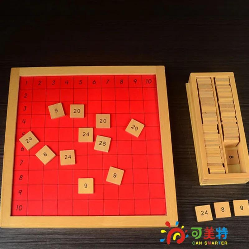 

Montessori Materials 1-10 Multiplication Pythagoras Board Beech Wood Math Tools Early educational Can Smarter