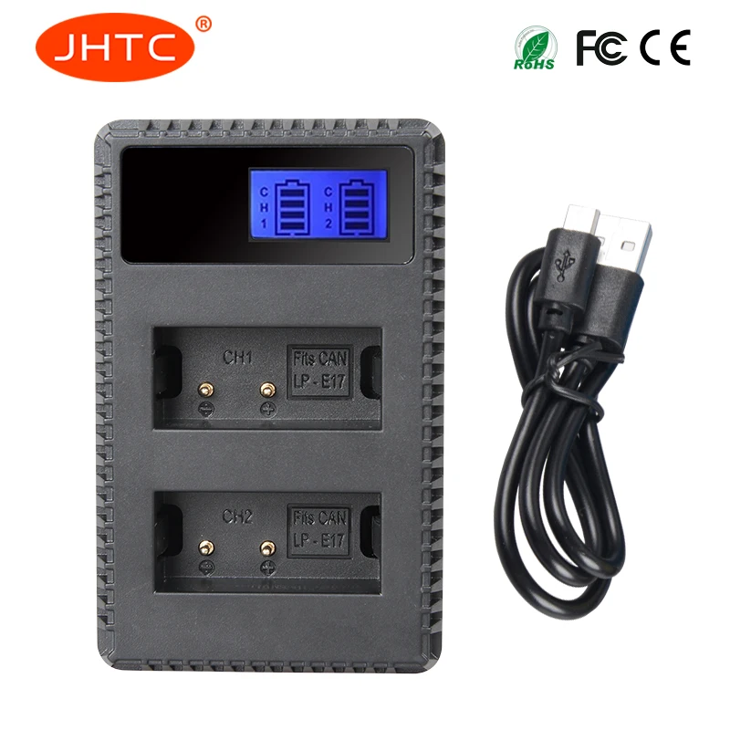 Jhtc 1 шт. LP-E17 LP E17 LPE17 Зарядное устройство с ЖК-дисплей дисплей зарядки для камер Canon EOS 750D 760D T6i T6s M3 поцелуй X8i 8000D