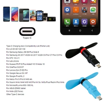 

180 Degree Rotating Type C Cooling Fan For Samsung S9 S8 Xiaomi5 6 Huawei P9 P20