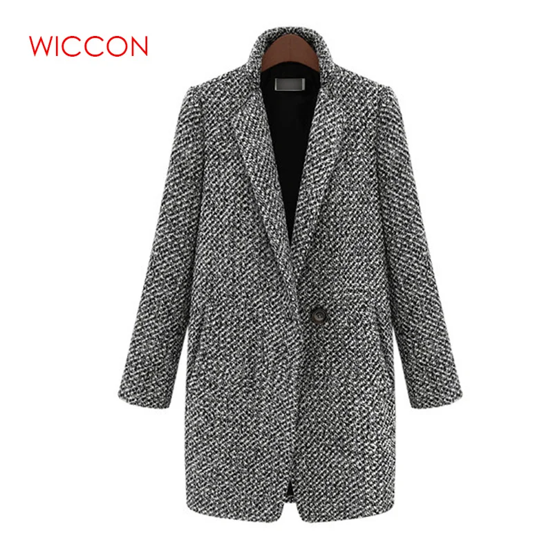 

Women New 2019 Design Spring Winter Ladies Coat Gray Wool Coat Long Brand Woolen Trench Overcoat Lady Outwear