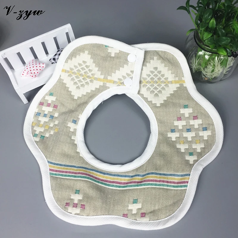 High Quality New Baby Bibs Towel Saliva Cotton Cartoon Pattern 6 Layer