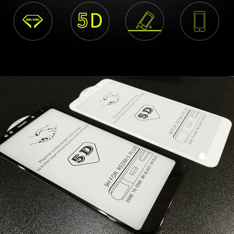 JGKK 5D закругленные края полное покрытие из закаленного стекла для Xiaomi Redmi 5 Plus Защитная пленка для экрана для Redmi 5 Plus защитная пленка