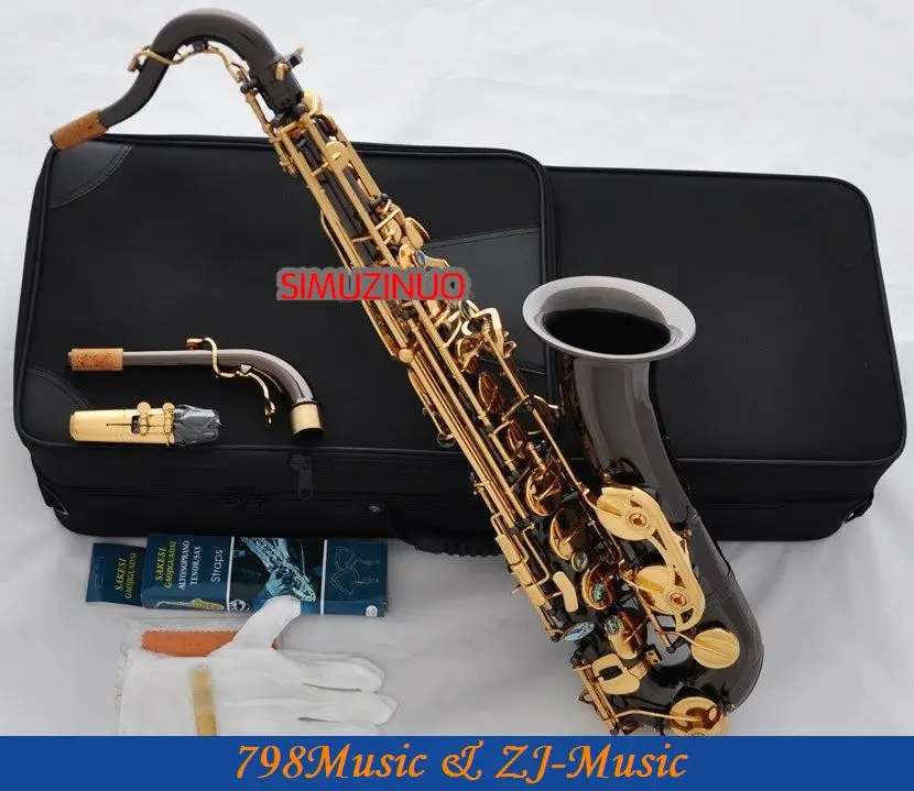 

Professional Black Nickel Gold C Melody Sax Saxophone Abalone Key High F# 2 Neck