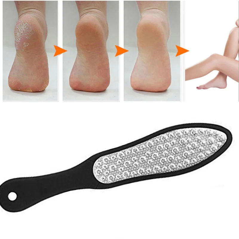 New Double Sided Stainless Steel Double-sided Foot Rasp Heel File Hard Dead Skin Callus Remover Exfoliating Pedicure Care Tool