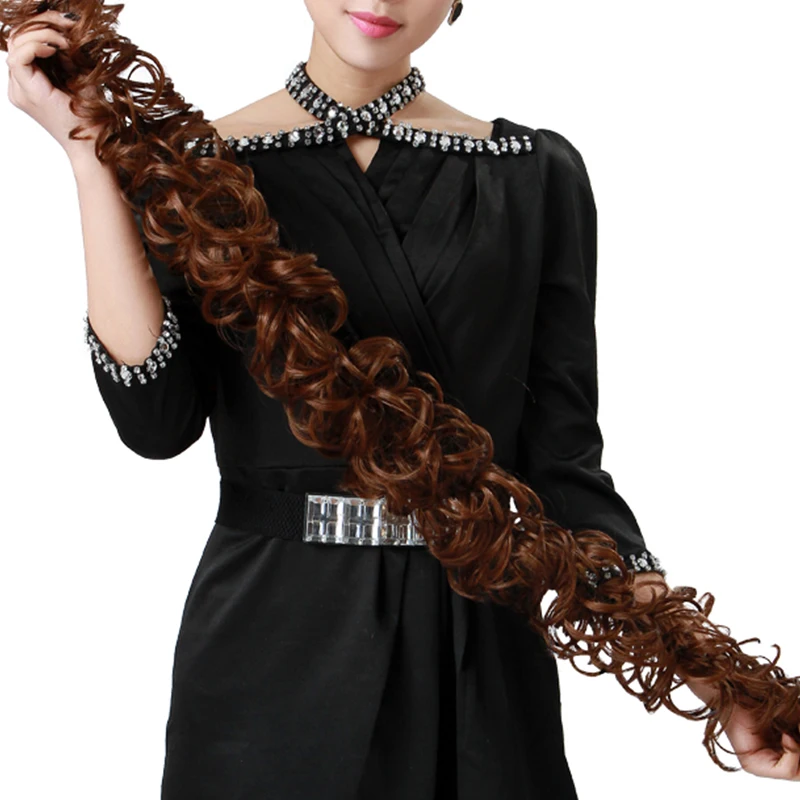 DIFEI Rubber Band Hair Extension Updo Twining Wig Curly Heat Resistant Synthetic Hair Pieces Colors Women Chignon