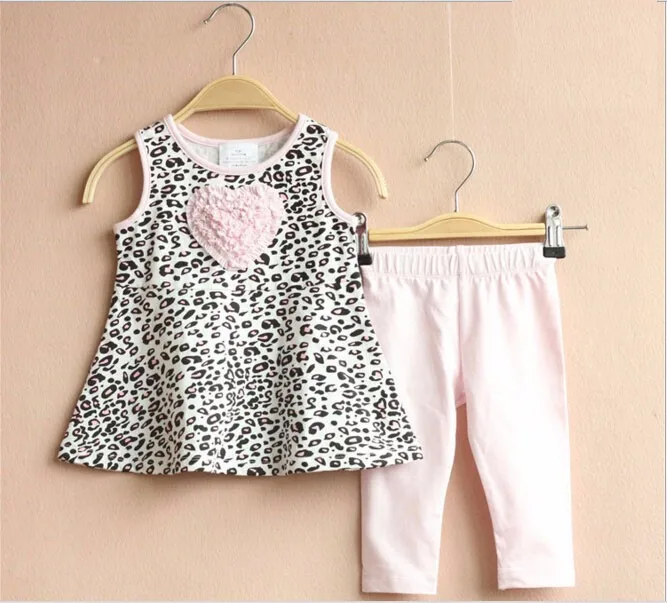 Free Shipping 6sets/lot Rare Editions 6M 3T Baby Girl's Leopard Vest